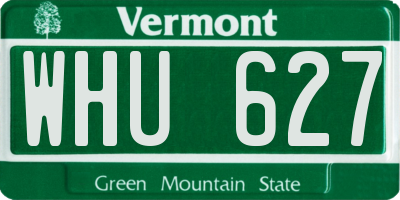 VT license plate WHU627