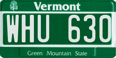 VT license plate WHU630