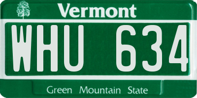 VT license plate WHU634