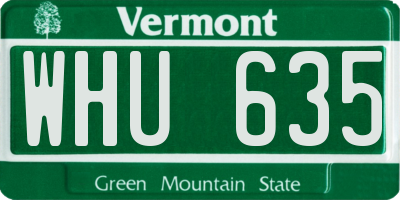 VT license plate WHU635