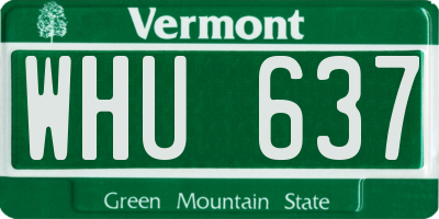 VT license plate WHU637