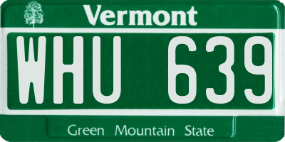 VT license plate WHU639
