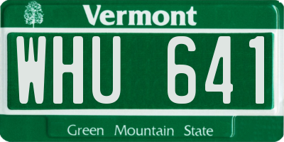 VT license plate WHU641