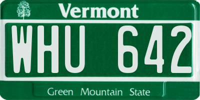 VT license plate WHU642
