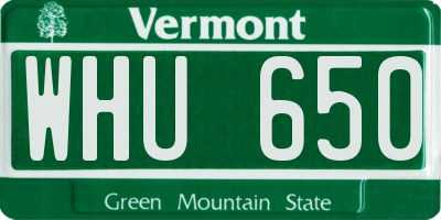 VT license plate WHU650