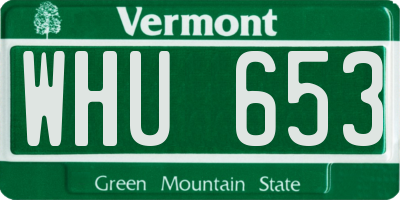 VT license plate WHU653