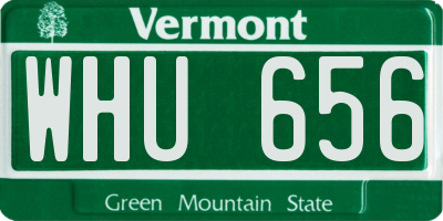 VT license plate WHU656