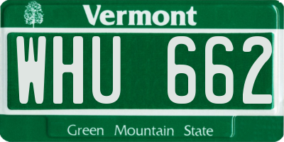 VT license plate WHU662