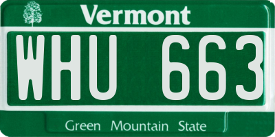 VT license plate WHU663