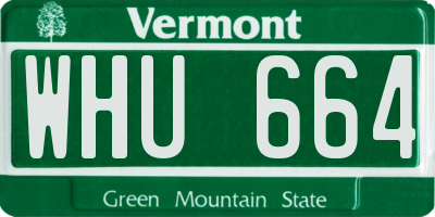 VT license plate WHU664