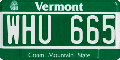 VT license plate WHU665