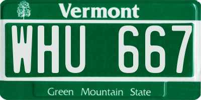 VT license plate WHU667