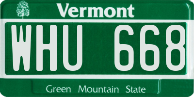 VT license plate WHU668