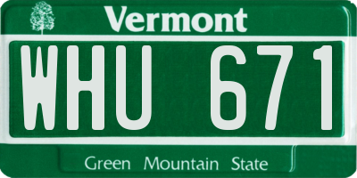 VT license plate WHU671