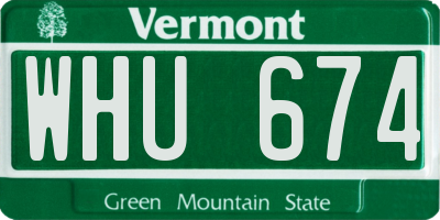 VT license plate WHU674