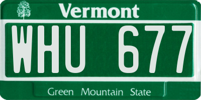 VT license plate WHU677