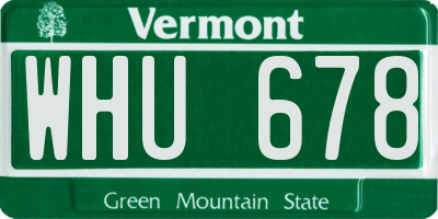 VT license plate WHU678