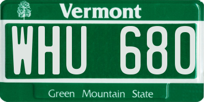 VT license plate WHU680