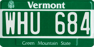 VT license plate WHU684