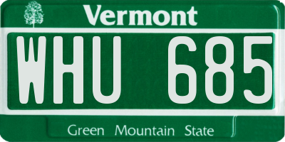 VT license plate WHU685