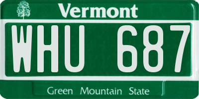 VT license plate WHU687