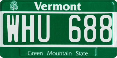 VT license plate WHU688