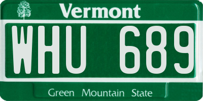 VT license plate WHU689