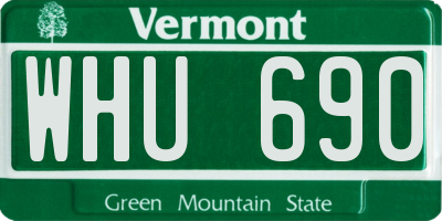 VT license plate WHU690