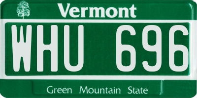 VT license plate WHU696