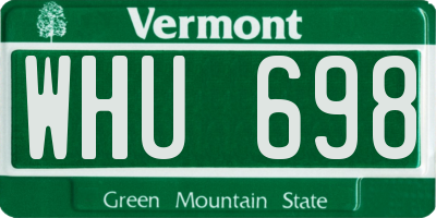 VT license plate WHU698
