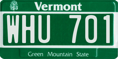 VT license plate WHU701