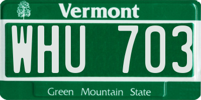 VT license plate WHU703