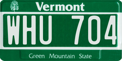 VT license plate WHU704