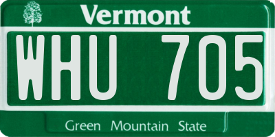 VT license plate WHU705