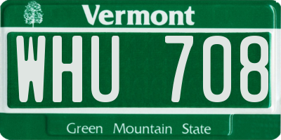 VT license plate WHU708