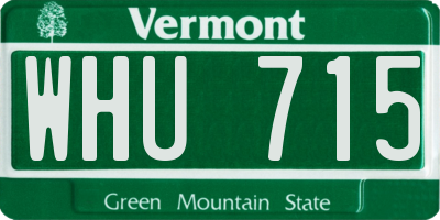 VT license plate WHU715
