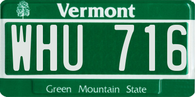 VT license plate WHU716