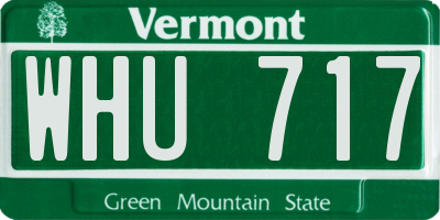 VT license plate WHU717