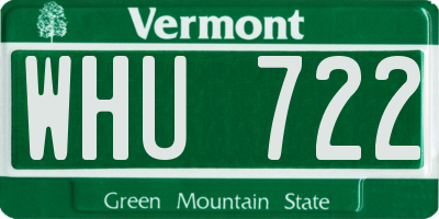 VT license plate WHU722