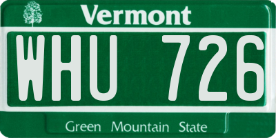 VT license plate WHU726
