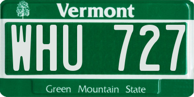 VT license plate WHU727