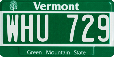 VT license plate WHU729