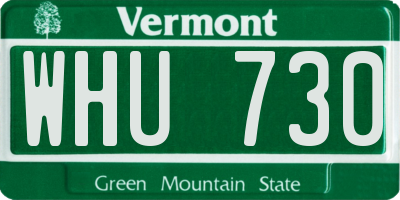 VT license plate WHU730