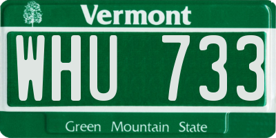VT license plate WHU733