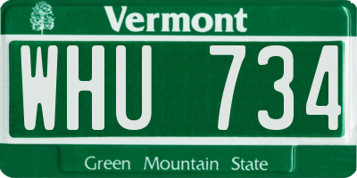 VT license plate WHU734