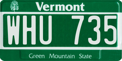 VT license plate WHU735