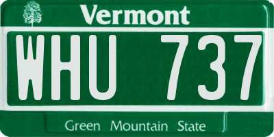 VT license plate WHU737