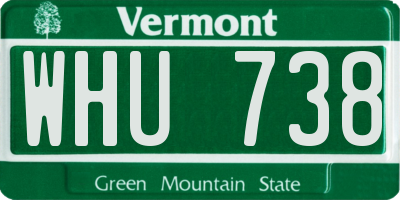 VT license plate WHU738