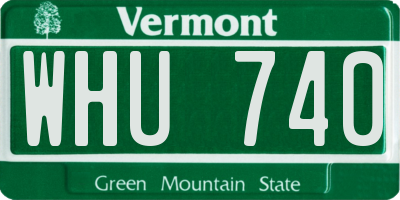 VT license plate WHU740