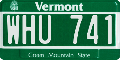 VT license plate WHU741